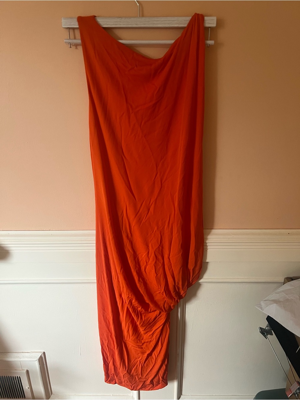 Dsquared2 Draped Orange Maxi Dress slinky chic runway luxury celeb blogger nwt L - Picture 7 of 11